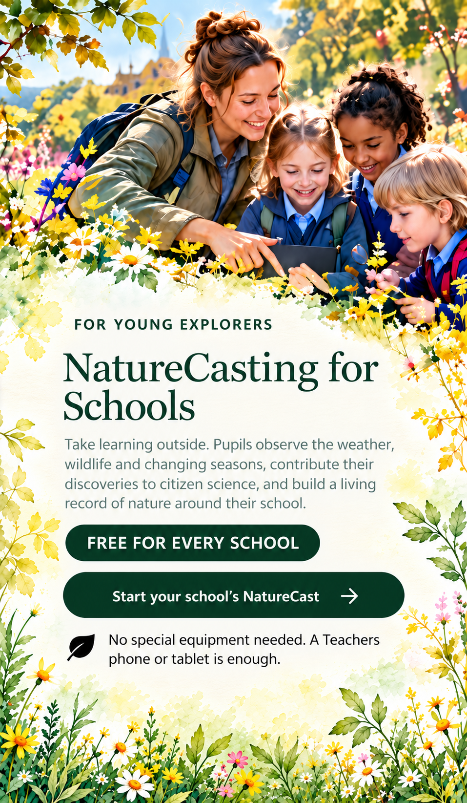 NatureCasting for Schools: outdoor learning for young explorers